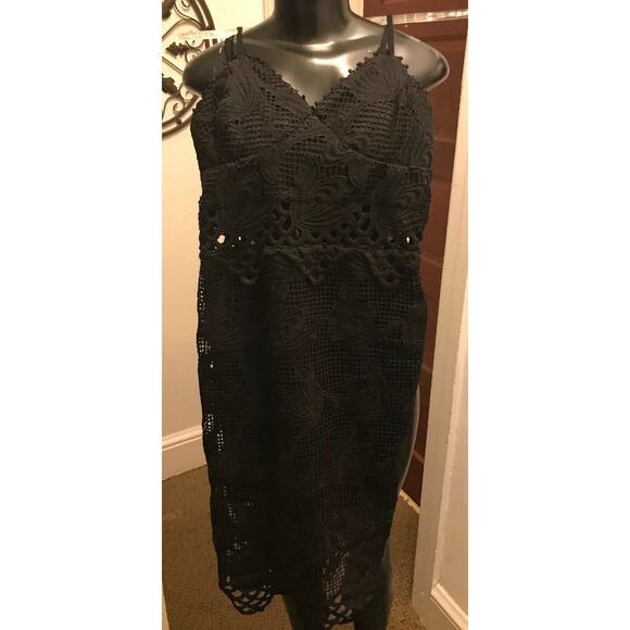 Small Aqua Crochet Lined Spaghetti Strap Dress Back Zipper NWT - Picture 2 of 12